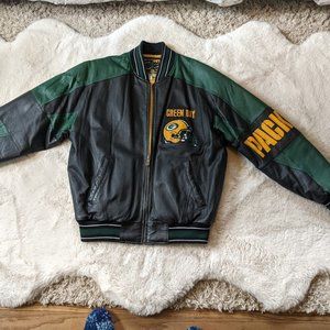 GREEN BAY PACKER LEATHER BOMBER JACKET